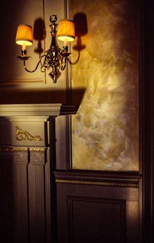 Faux Gold Walls and Details